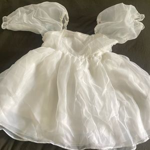 White Babydoll Puff Dress